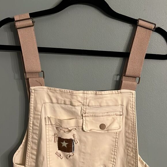 Women’s Small cute neutral overalls creamy beige - Picture 9 of 13